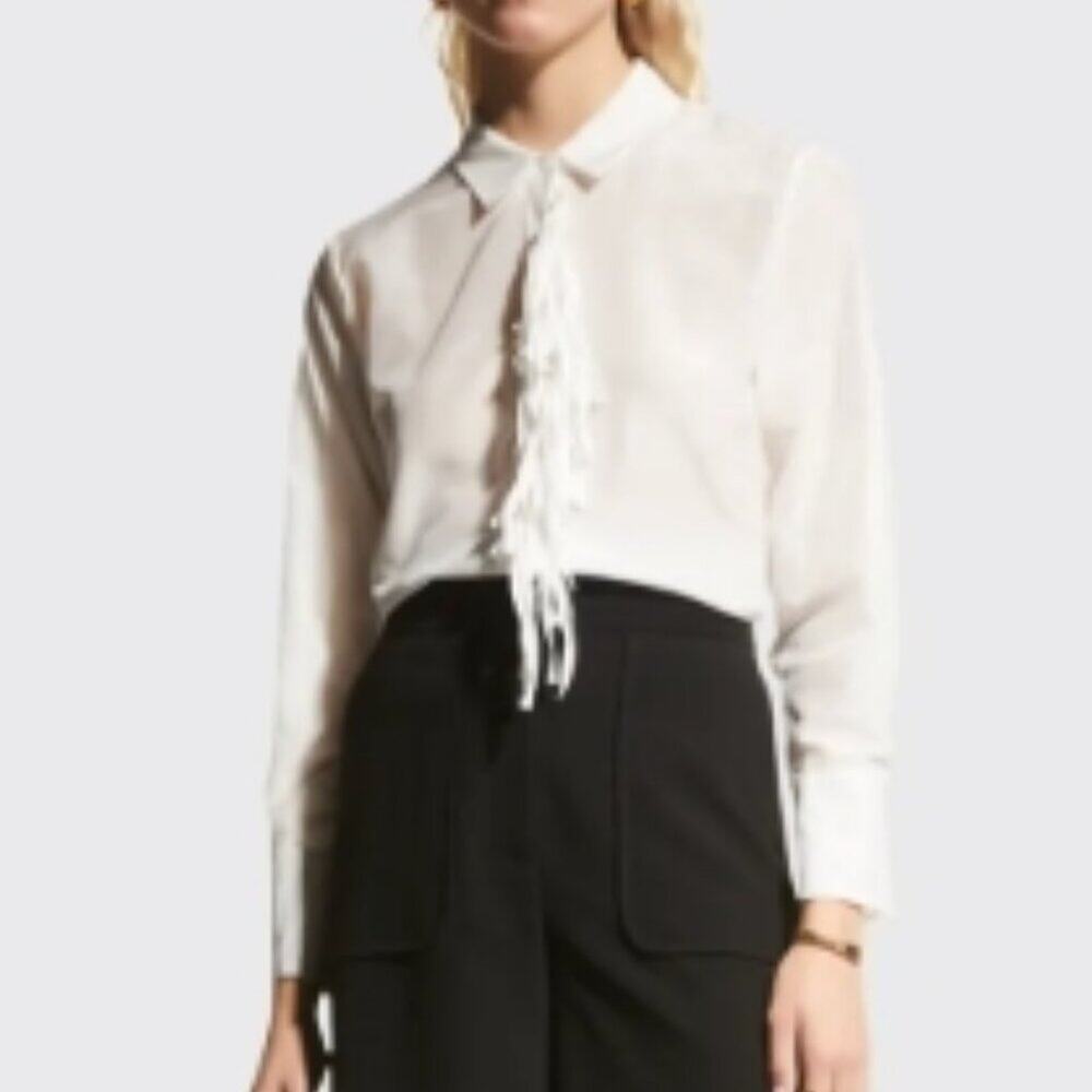 Kobi Halperin Paula Fringe-Placket Blouse